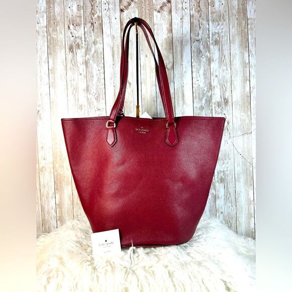 Kate Spade Jackson Street Kristine Ladies Medium Fig Jam Leather Tote Bag NWT - Picture 1 of 9